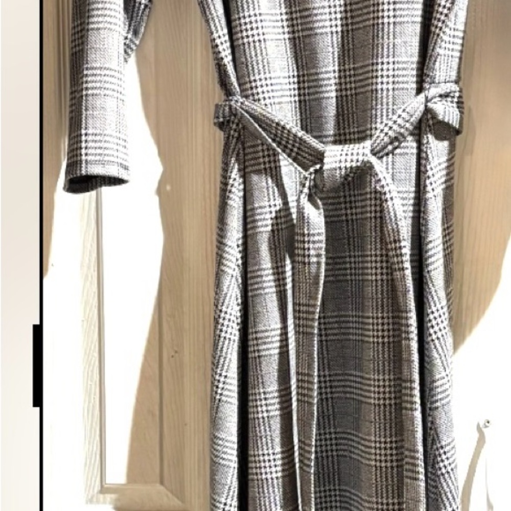 MSK Black and White Plaid Dress